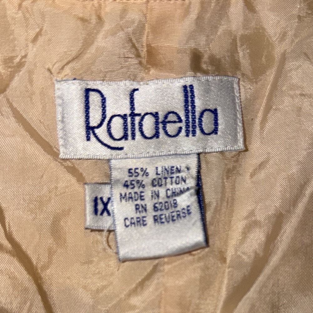 Vintage Raffaella 1X Linen Cotton Floral 2 Pc Set Vest Top Wide Leg Shorts - Picture 2 of 12